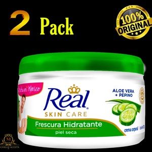 Crema Real Skin Care, Frescura Hidratante Aloe Vera + Cucumber 220g each 2 Pack